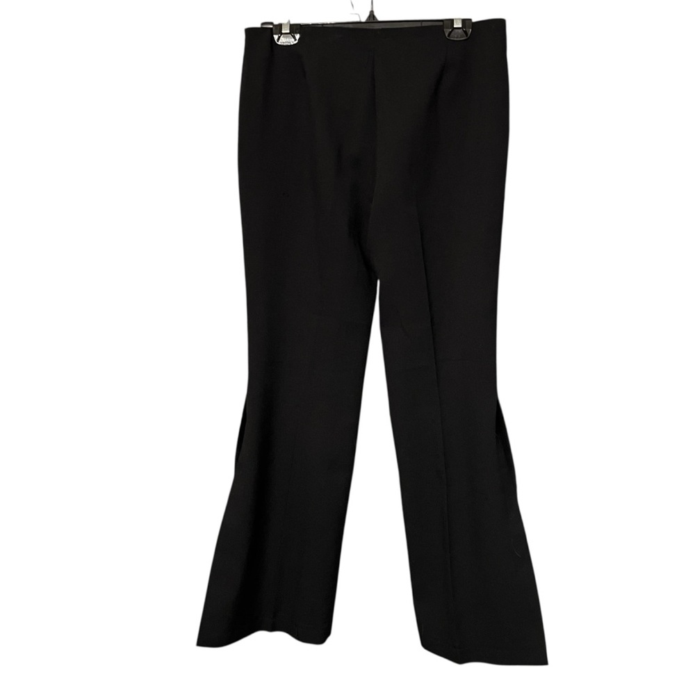 Boutique Europa by Spiegal size 12 black high rise wide leg pants with slit leg